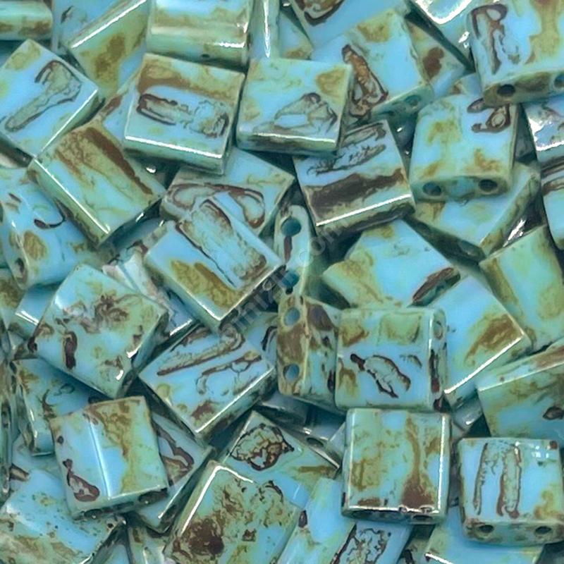 Miyuki Tila Boncuk ( 2 Gram ) Turkuaz Desenli